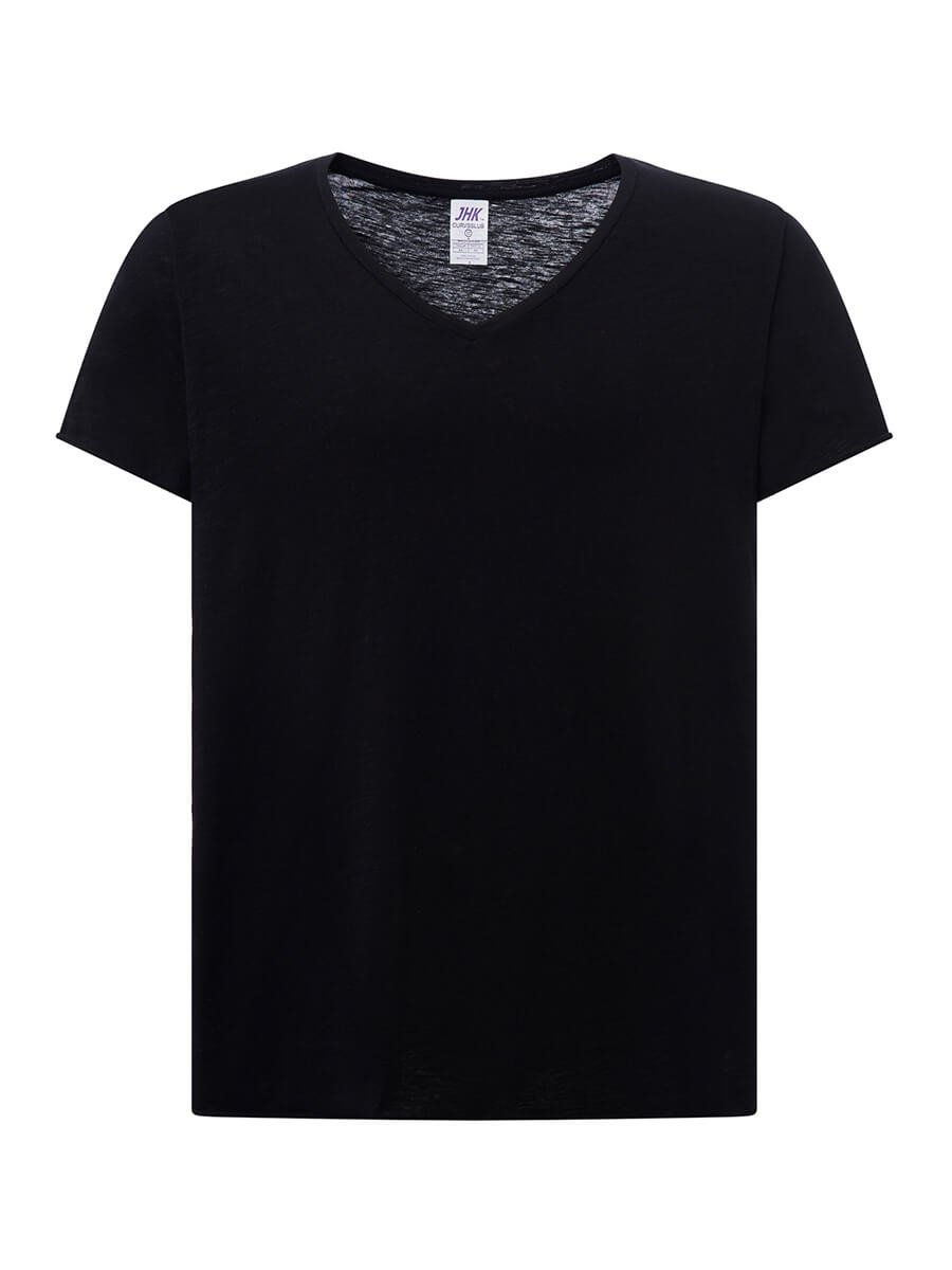 T-shirt Donna Manica Corta Collo A V Curves - immagine 2