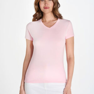 T-shirt Donna Manica Corta Collo A V Regular