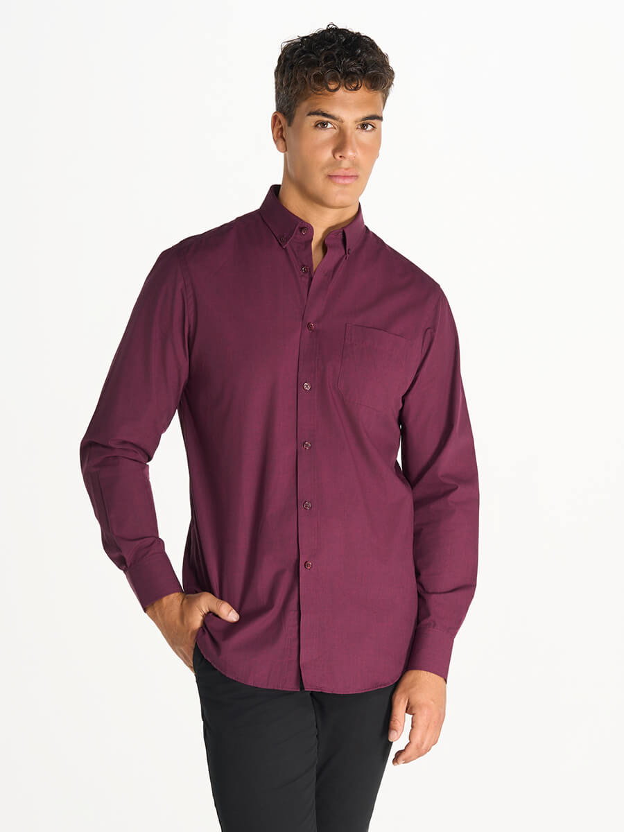 Camicia Uomo Manica Lunga Popeline