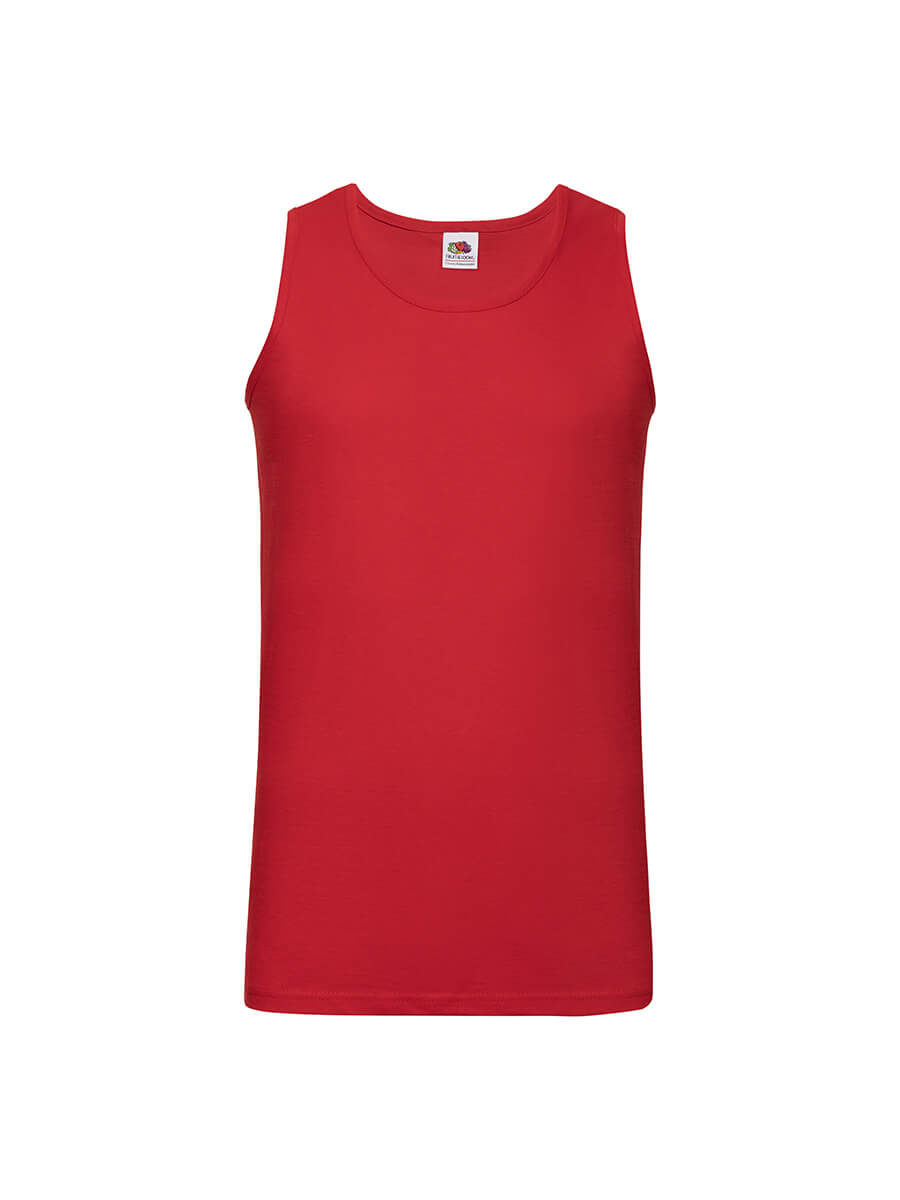 Canottiera rossa da uomo, ideale per stampa personalizzata con logo o grafica aziendale. Perfetta per merchandising e abbigliamento promozionale.