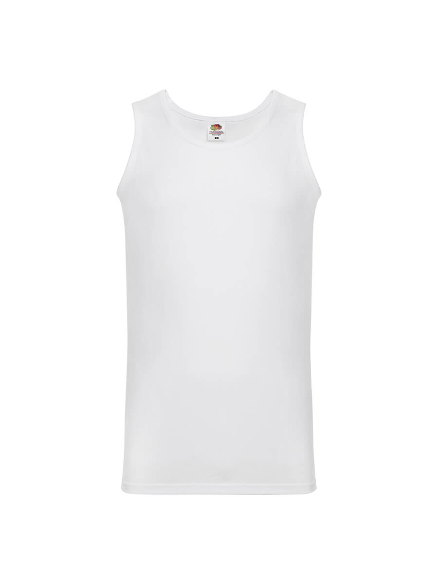 Canotta bianca da personalizzare con il tuo logo o grafica. Ideale per abbigliamento promozionale e merchandising.