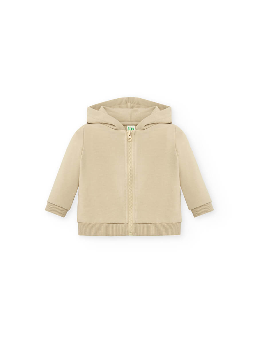 Felpa Baby Cappuccio E Zip Leggera French Terry - immagine 2