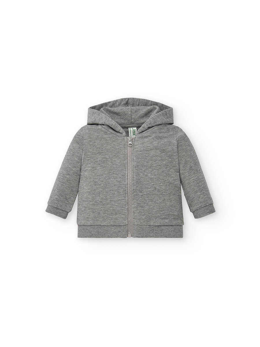 Felpa Baby Cappuccio E Zip Leggera French Terry - immagine 3