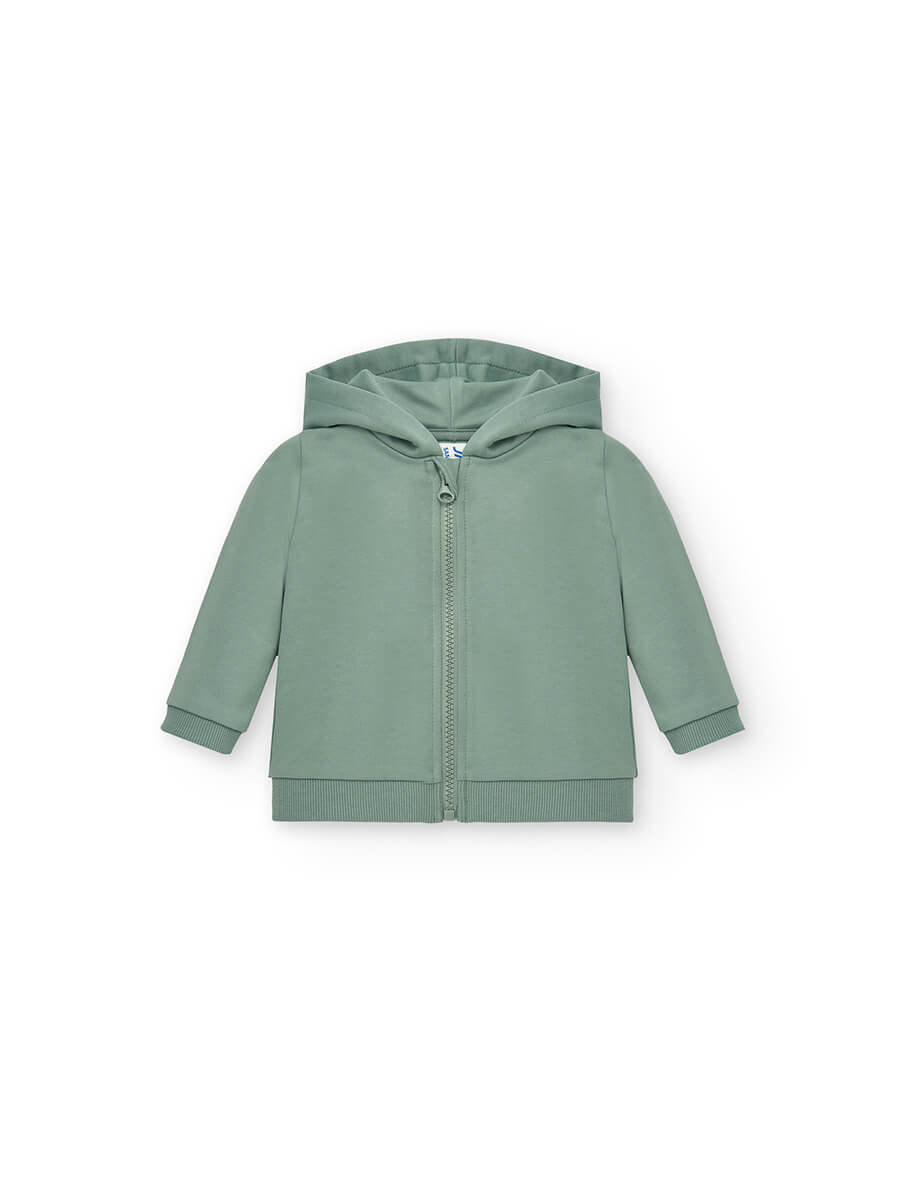 Felpa Baby Cappuccio E Zip Leggera French Terry - immagine 4