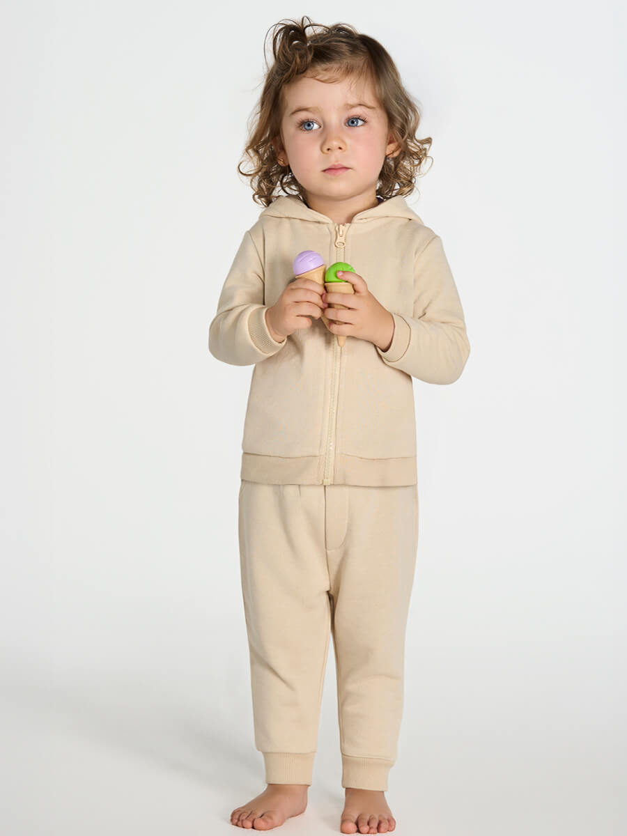 Felpa Baby Cappuccio E Zip Leggera French Terry