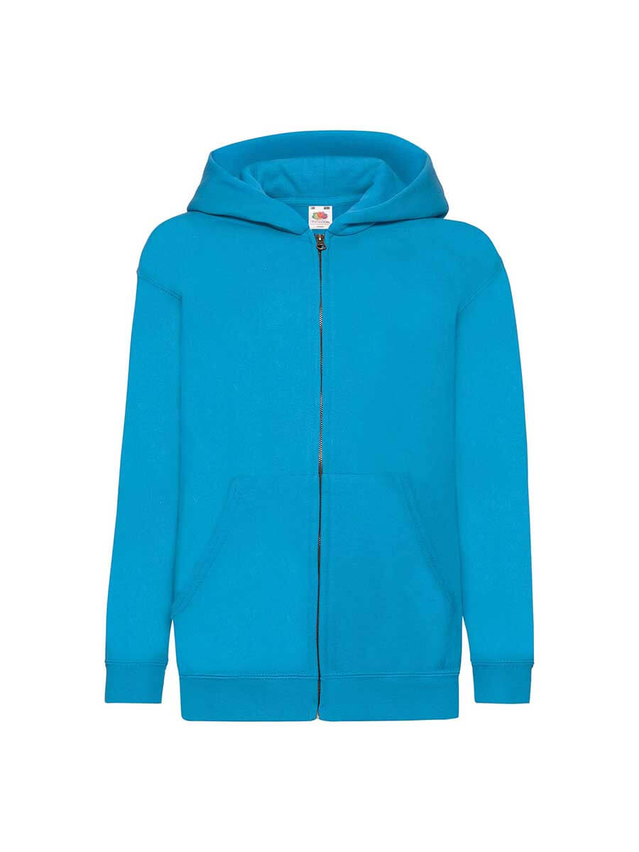 Felpa con cappuccio blu elettrico personalizzabile, ideale per stampa logo aziendale o grafica promozionale. Abbigliamento promozionale online.