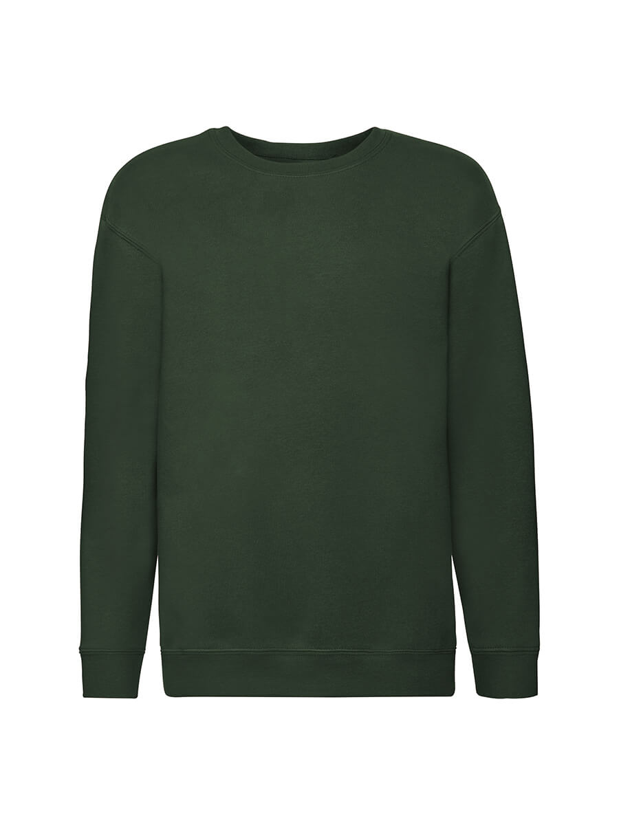 Felpa girocollo unisex verde scuro, ideale per stampa personalizzata con logo o grafica. Perfetta per aziende, eventi e promozioni.