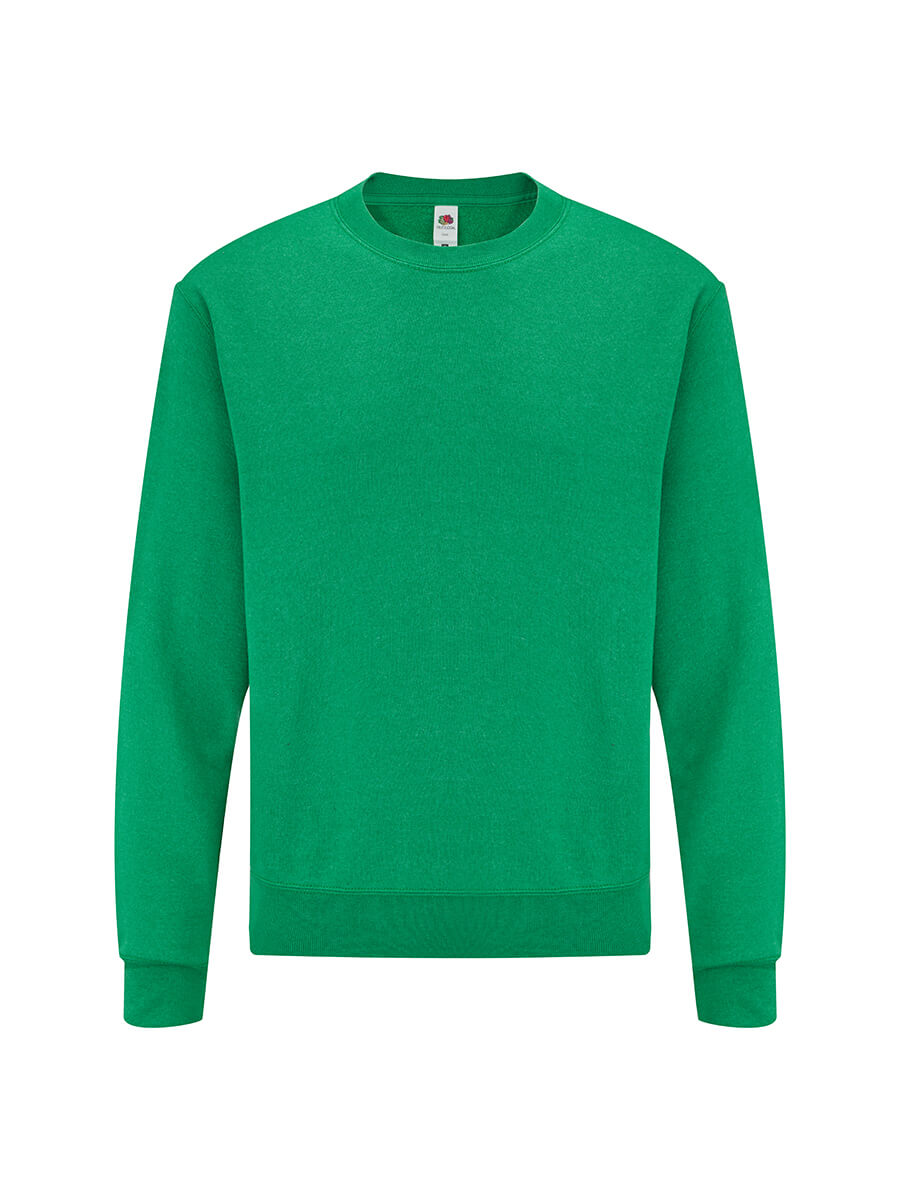 Felpa girocollo verde personalizzabile, ideale per stampa logo aziendale o grafica promozionale. Abbigliamento promozionale online.