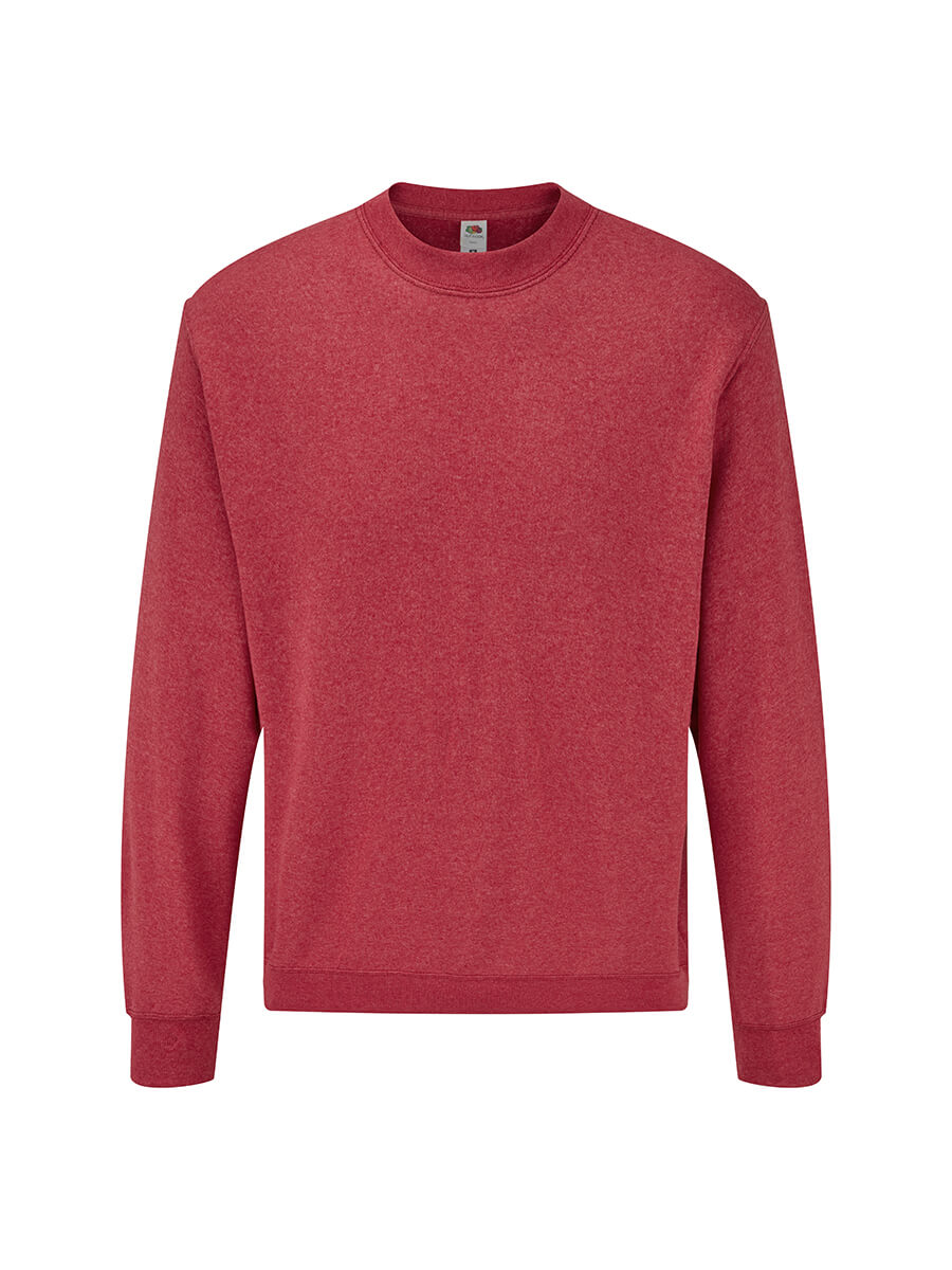 Felpa girocollo rossa heather, ideale per stampa logo o grafica personalizzata. Abbigliamento promozionale online.