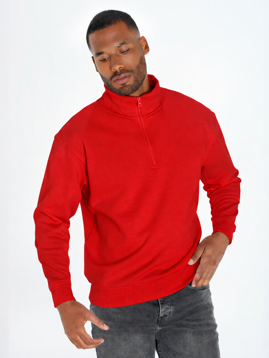 Felpa Unisex Mezza Zip Premium