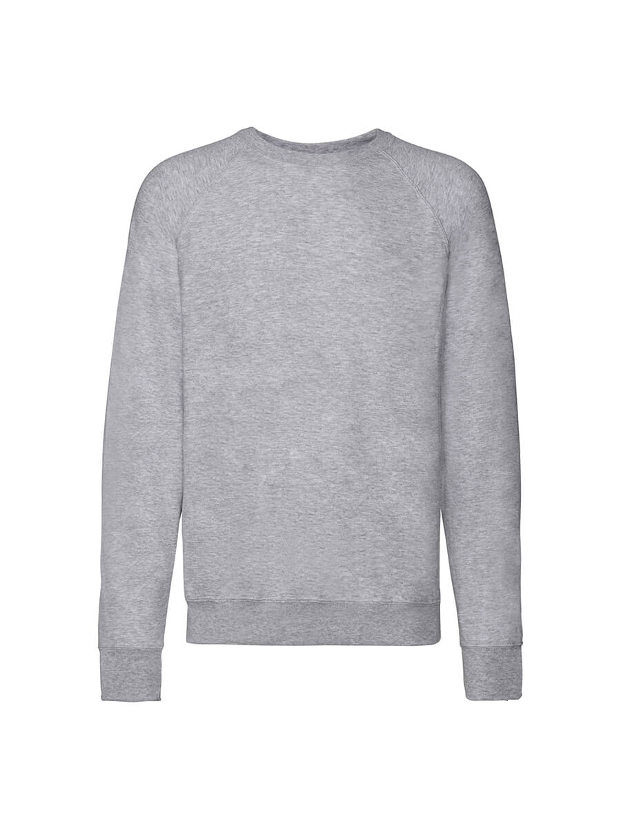 Felpa girocollo grigia in cotone, ideale per stampa logo o grafica personalizzata. Abbigliamento promozionale per aziende e eventi.