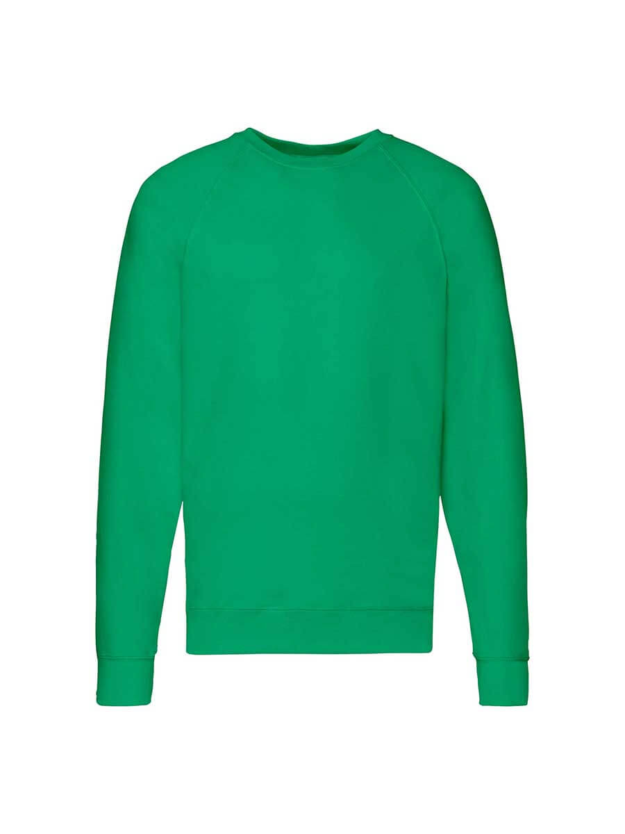Felpa girocollo verde personalizzabile con stampa digitale o serigrafica, ideale per abbigliamento promozionale e merchandising.