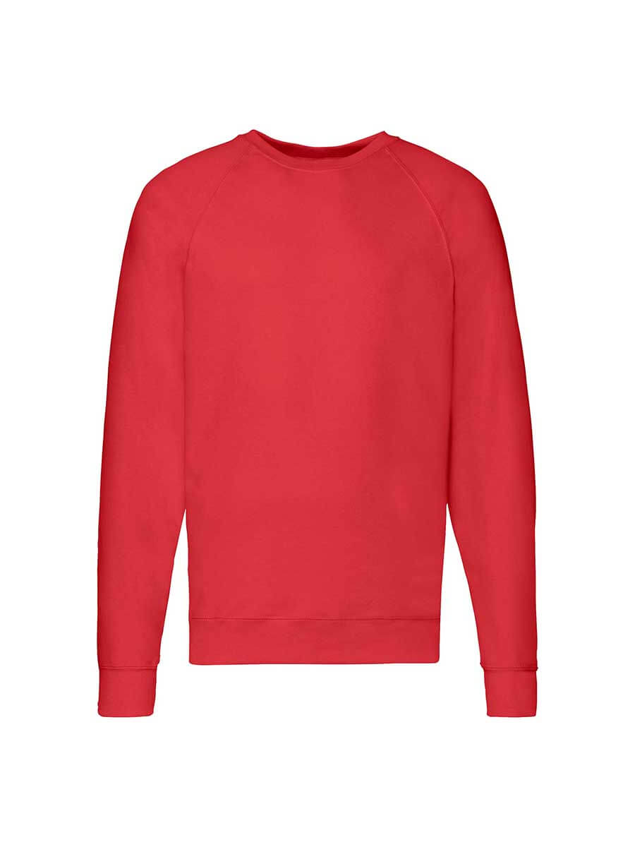 Felpa girocollo rossa, ideale per stampa personalizzata con logo o grafica aziendale. Abbigliamento promozionale di qualità.