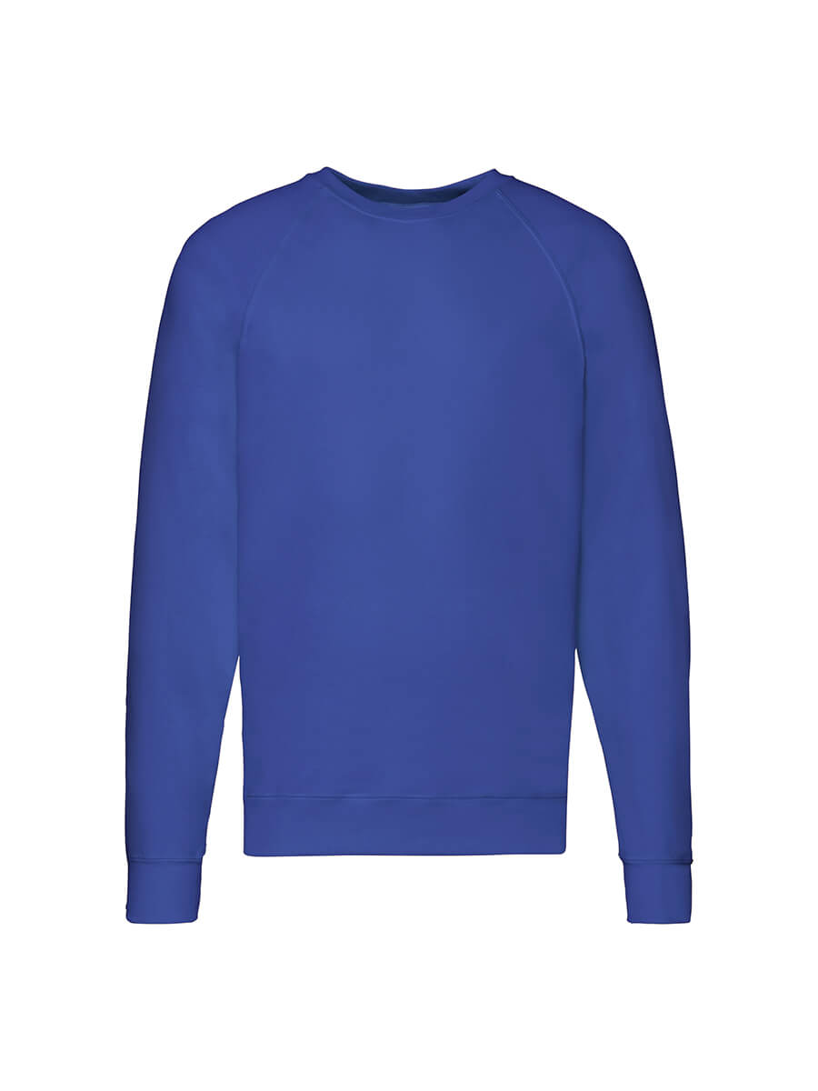 Felpa girocollo blu, ideale per stampa personalizzata con logo aziendale o grafica promozionale. Abbigliamento promozionale e merchandising.
