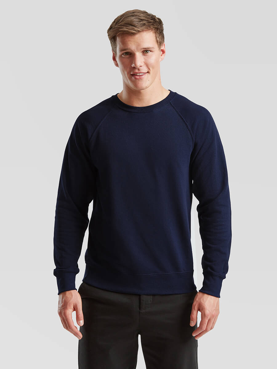 Felpa girocollo blu da uomo, ideale per stampa personalizzata con logo aziendale o grafica promozionale. Abbigliamento promozionale online.