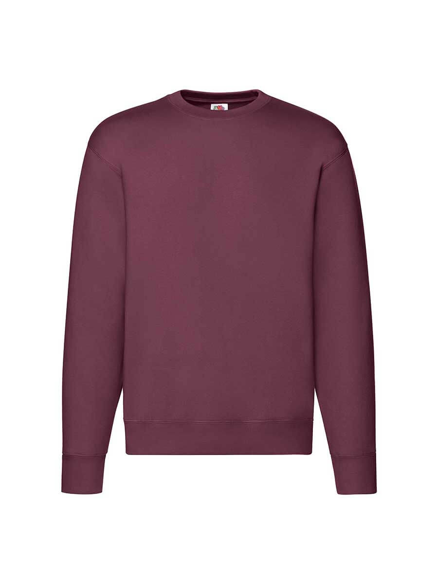 Felpa girocollo bordeaux personalizzabile con logo o grafica. Ideale per abbigliamento promozionale e merchandising.