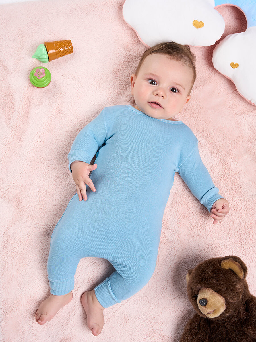 Pagliaccetto Baby Manica Lunga Felpa Leggera French Terry