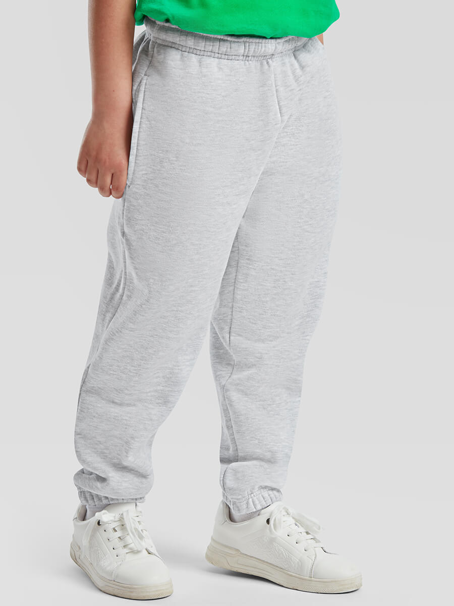Pantaloni tuta grigi personalizzabili con logo o grafica per abbigliamento promozionale e aziendale. Stampa online.