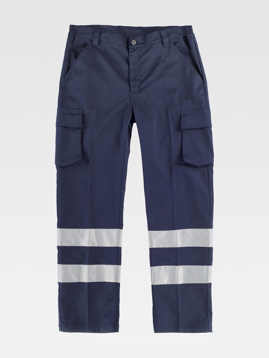 Pantalone Da Lavoro Multitasche Bande Rifrangenti