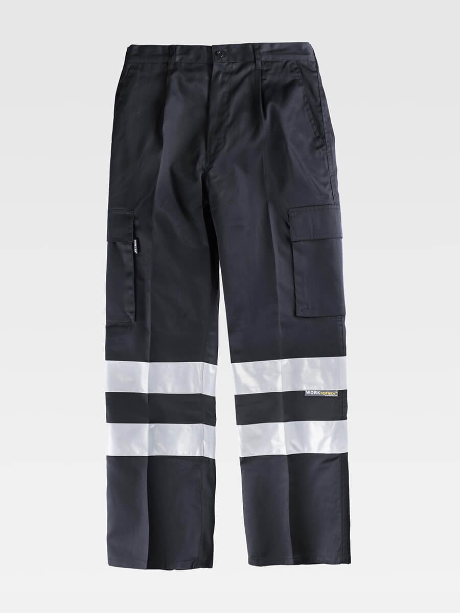 Pantalone Da Lavoro Multitasche Bande Rifrangenti - immagine 4