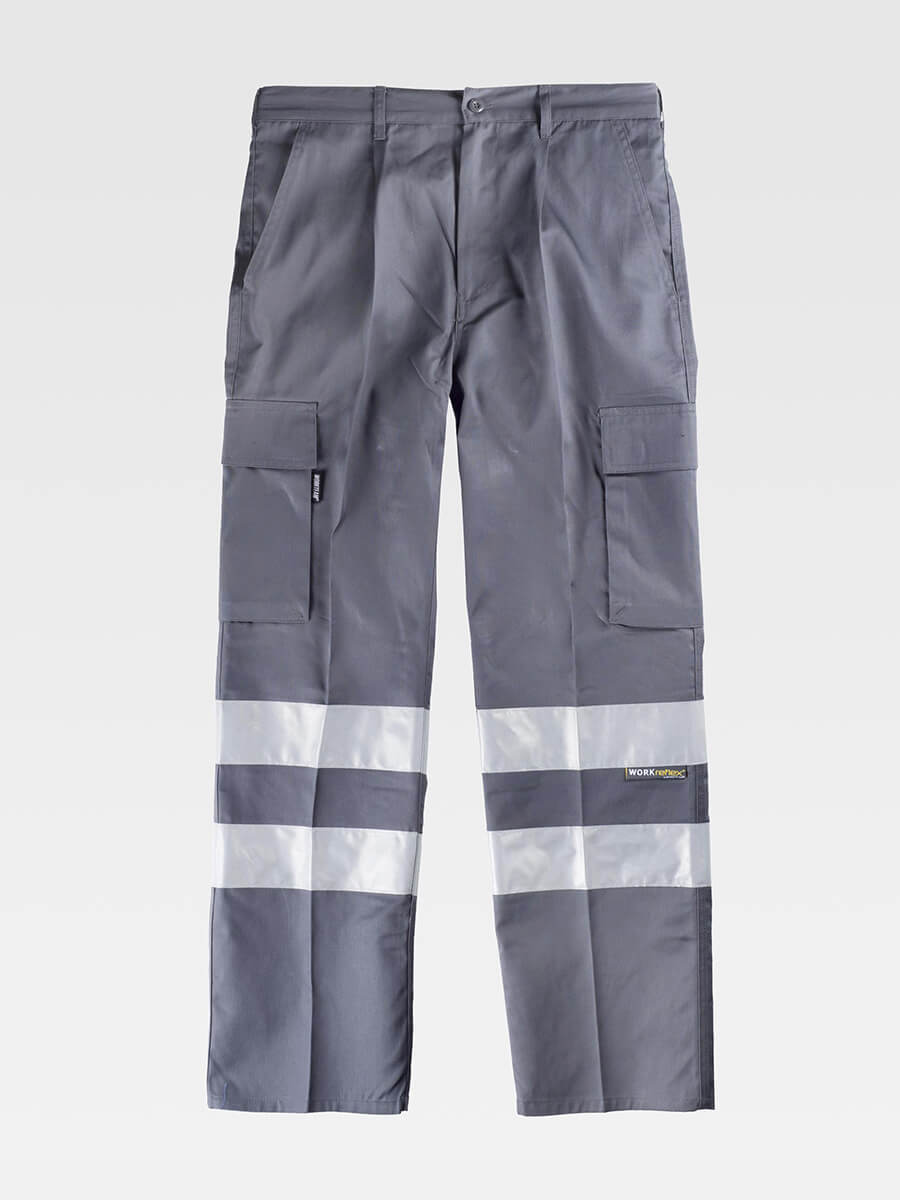 Pantalone Da Lavoro Multitasche Bande Rifrangenti - immagine 2