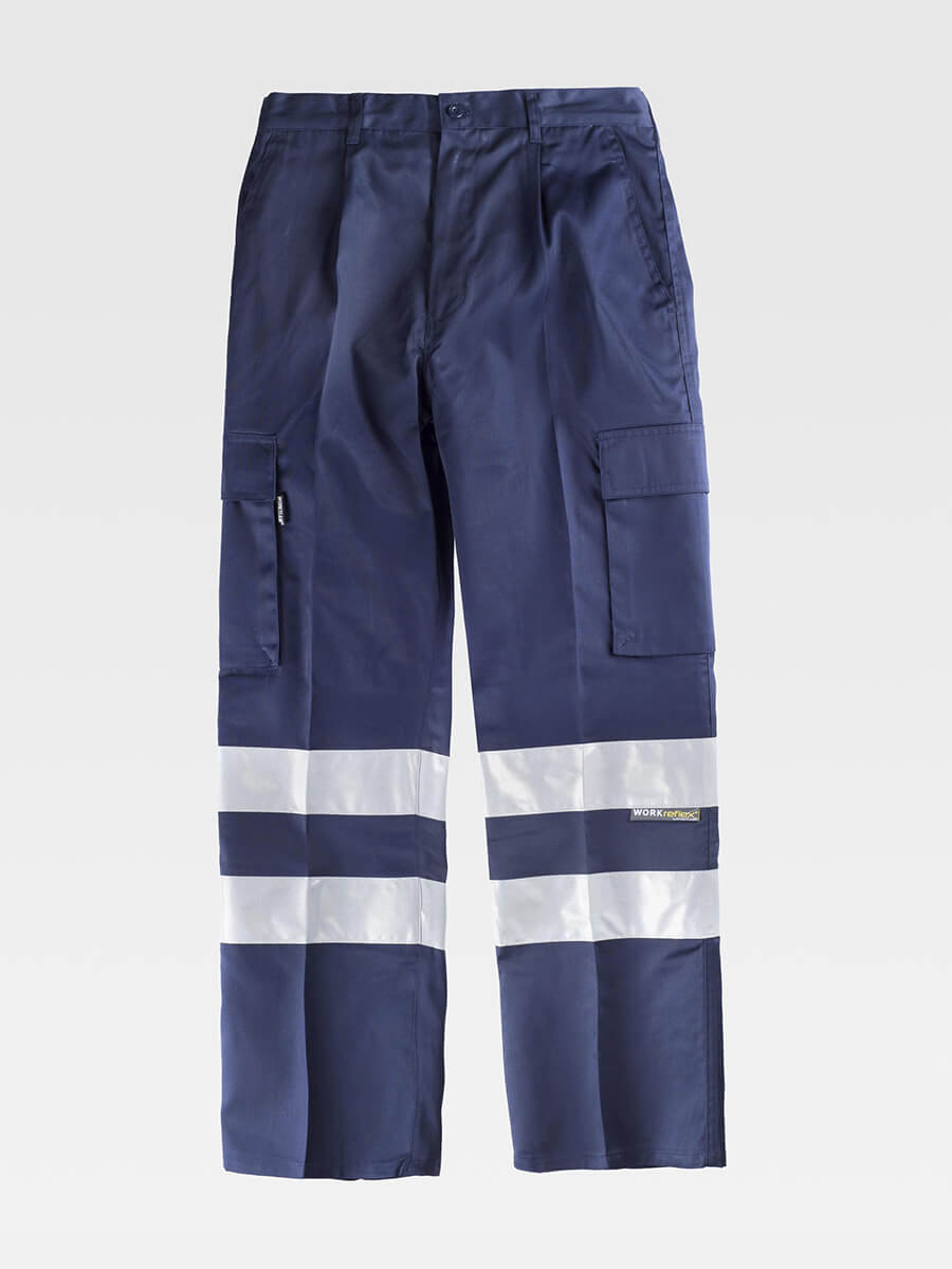 Pantalone Da Lavoro Multitasche Bande Rifrangenti - immagine 3