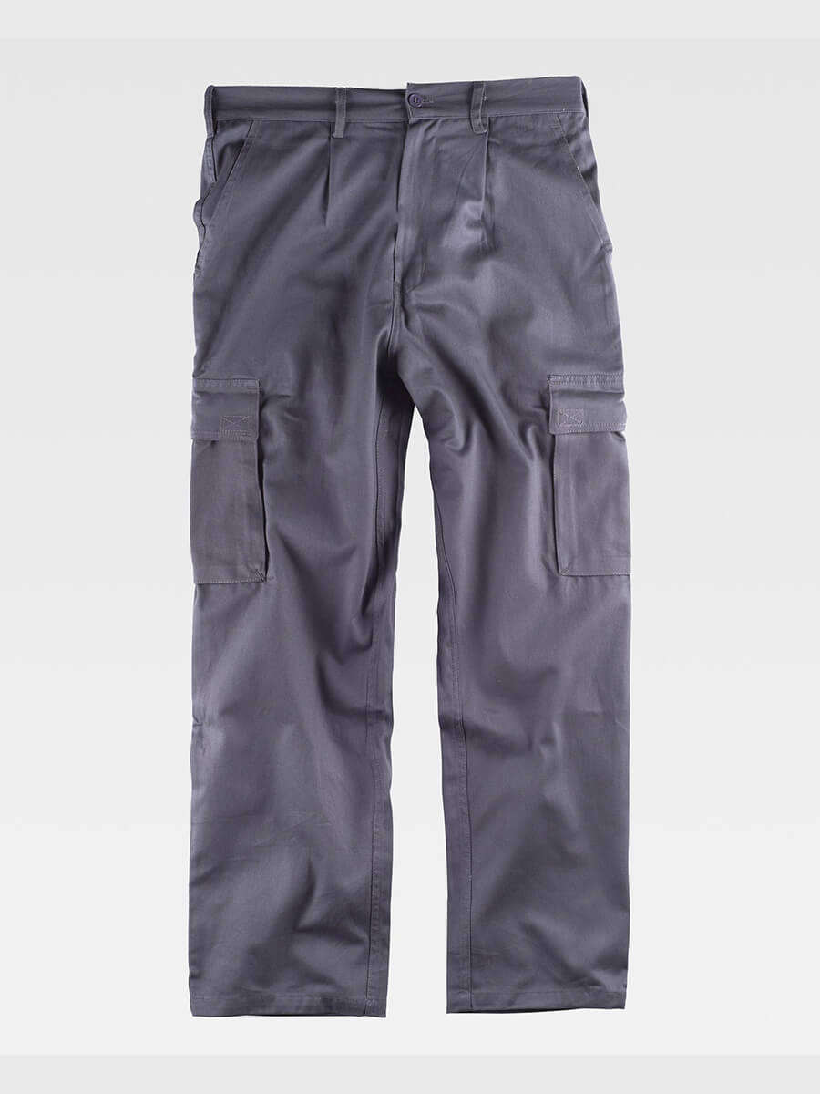 Pantalone Da Lavoro Multitasche In Cotone