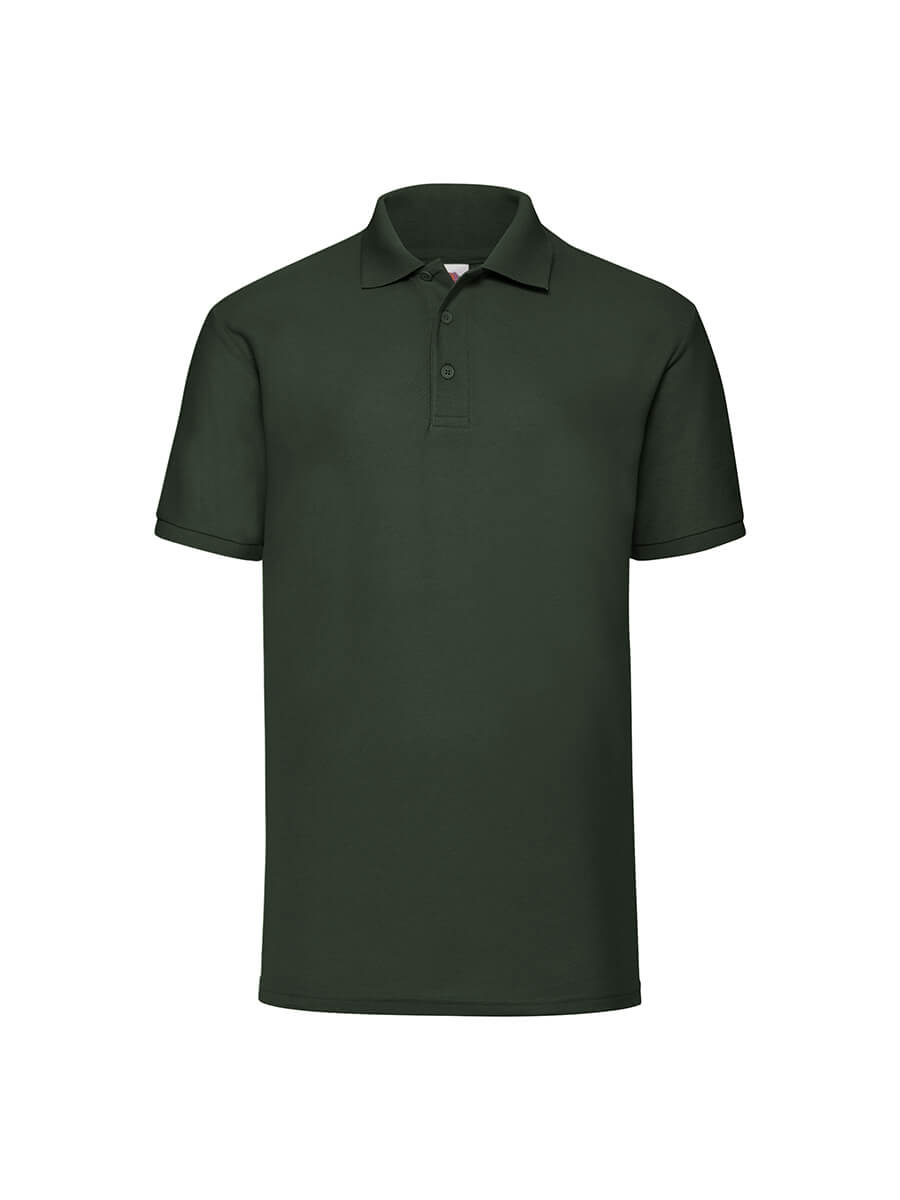 Polo verde scuro personalizzabile con logo o grafica per aziende e eventi. Stampa online di abbigliamento promozionale di alta qualità.