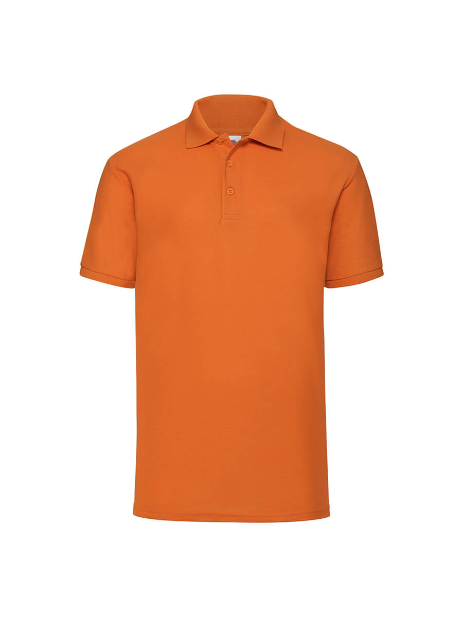 Polo arancione da personalizzare con logo o grafica, ideale per abbigliamento promozionale e divise aziendali. Stampa online in Italia.