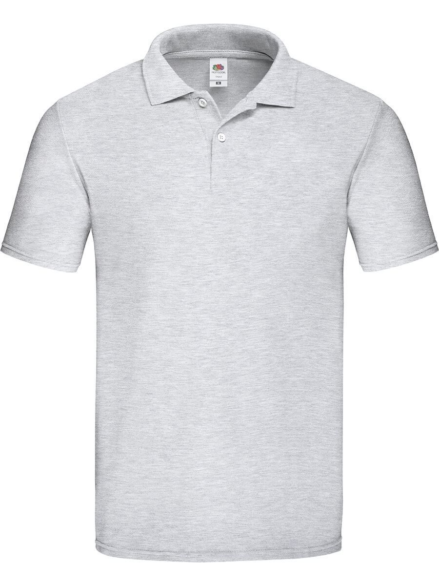 Polo grigia in cotone personalizzabile con logo o grafica. Abbigliamento promozionale e da lavoro stampato online.