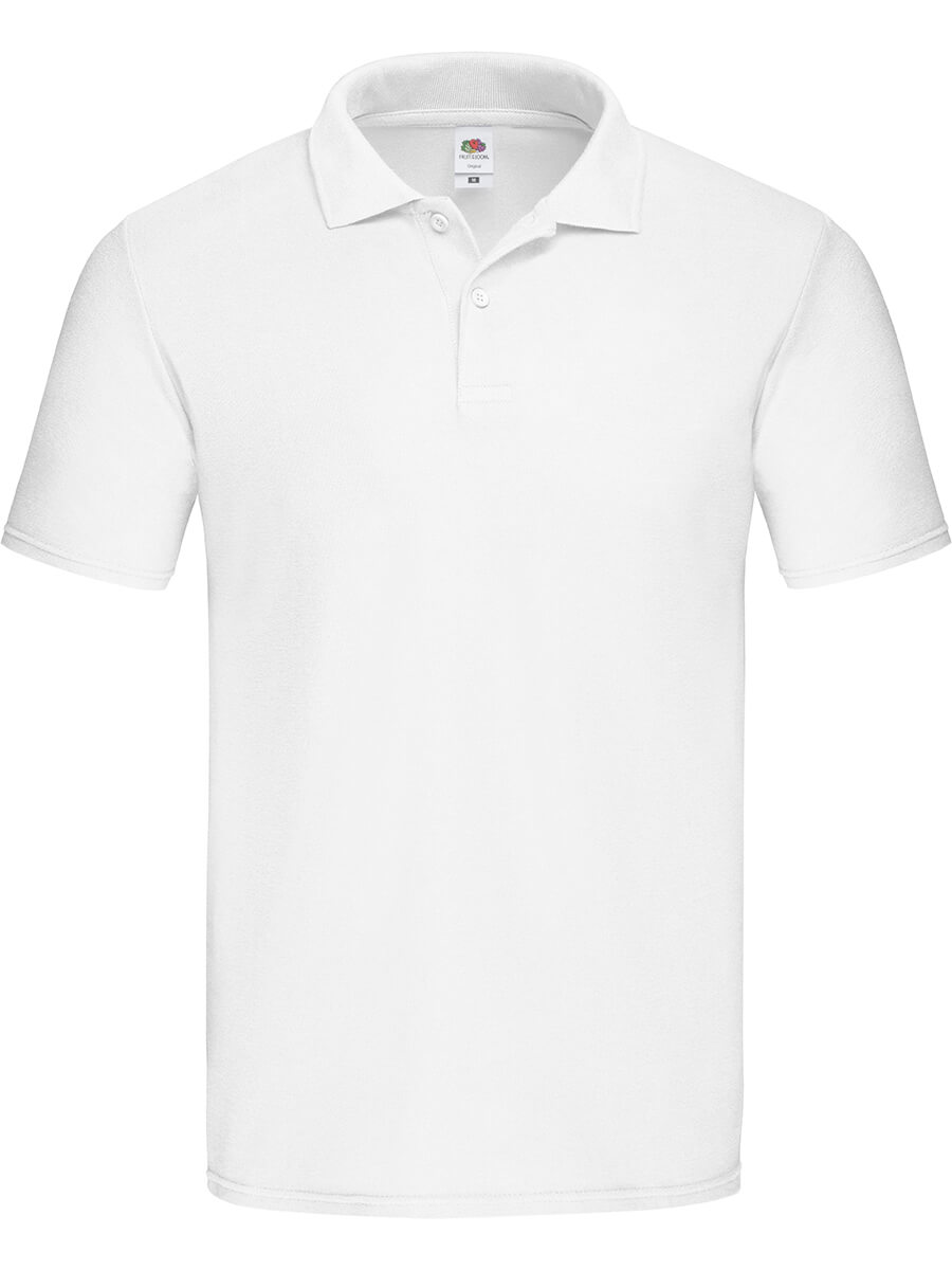 Polo bianca da personalizzare con logo o grafica. Abbigliamento promozionale e da lavoro stampato online.