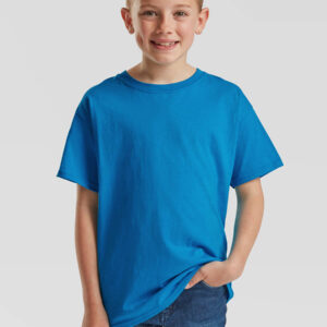 T-shirt blu girocollo per bambino, ideale per stampa personalizzata con logo o grafica aziendale. Vendita online in tutta Italia.