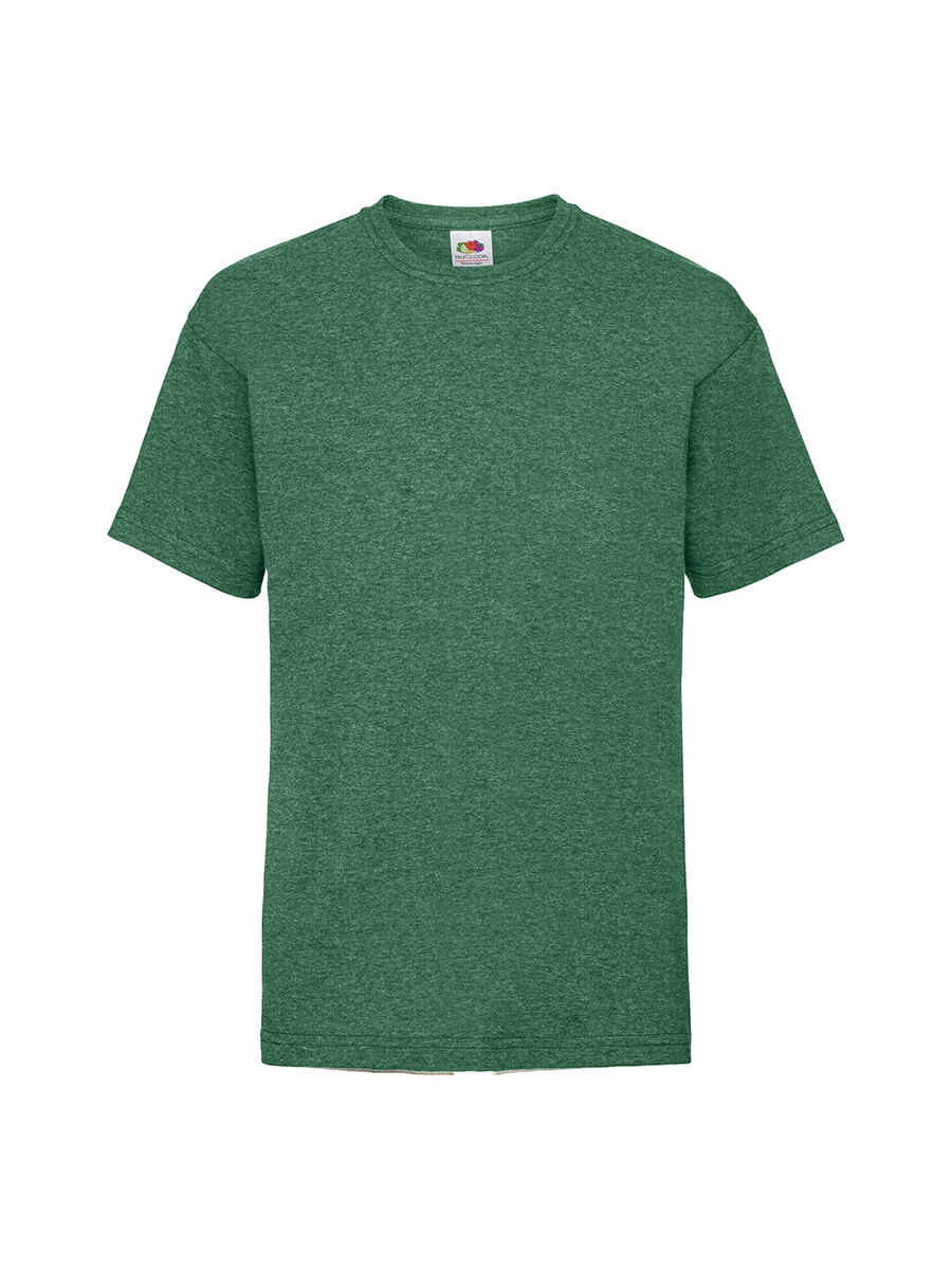 T-shirt verde heather da personalizzare con la tua grafica. Ideale per abbigliamento promozionale e merchandising.