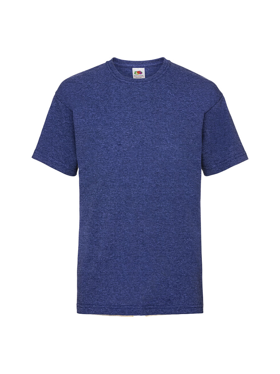 T-shirt blu melange da personalizzare con la tua grafica, ideale per abbigliamento promozionale e merchandising.
