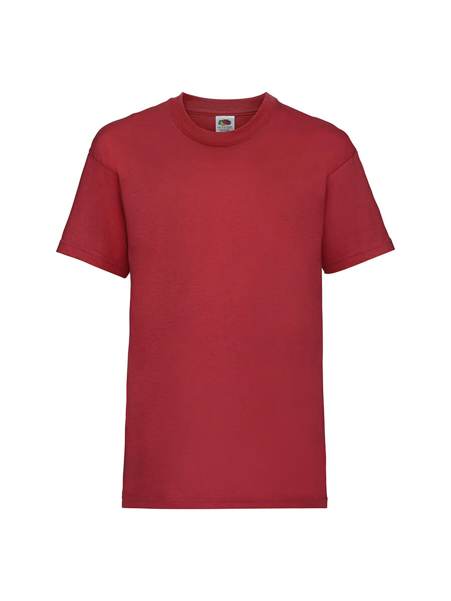 T-shirt rossa unisex, ideale per stampa personalizzata con logo o grafica aziendale. Abbigliamento promozionale di alta qualità.