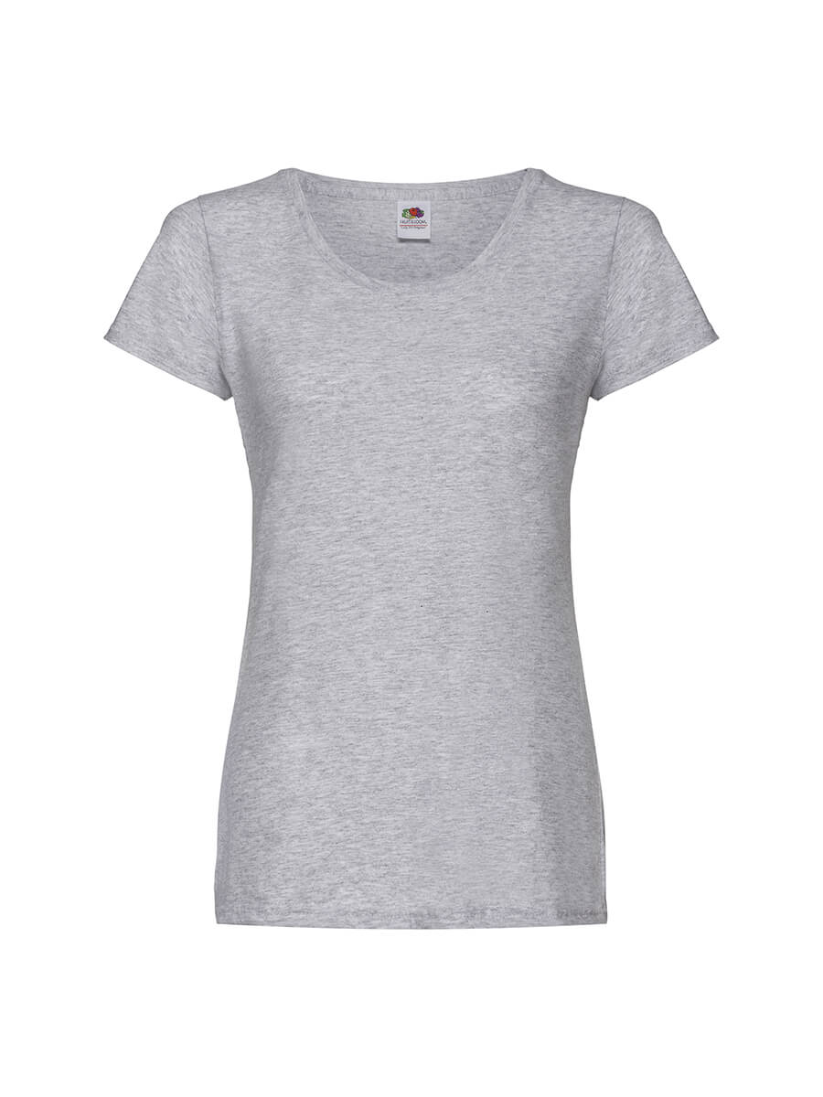 T-shirt grigia girocollo personalizzabile, ideale per stampa logo e grafiche aziendali. Abbigliamento promozionale online.