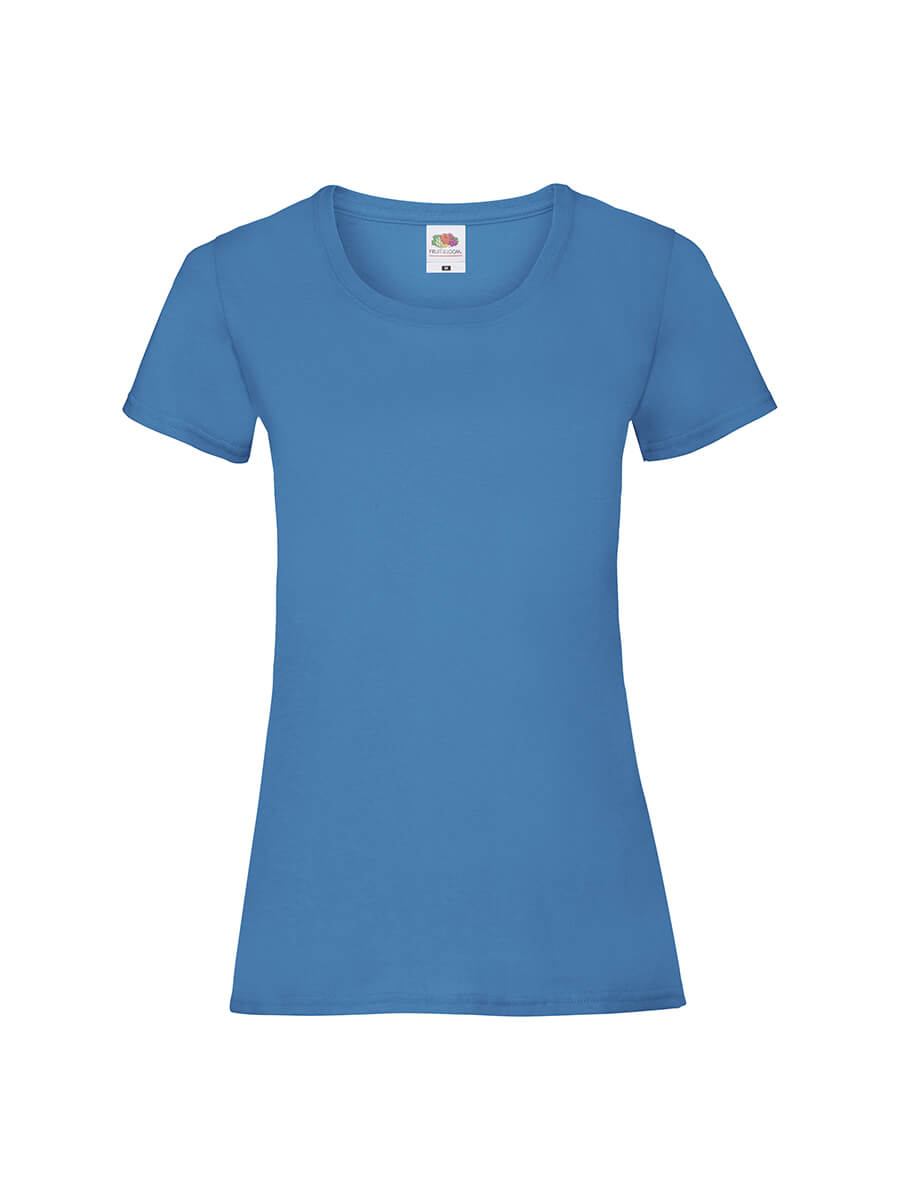 T-shirt blu da personalizzare con stampa logo o grafica, ideale per abbigliamento promozionale e merchandising. Vendita online.