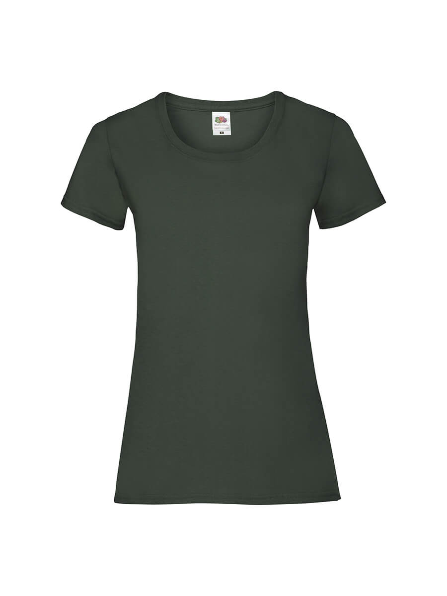 T-shirt girocollo verde scuro personalizzabile, ideale per stampa logo aziendale o grafica promozionale.