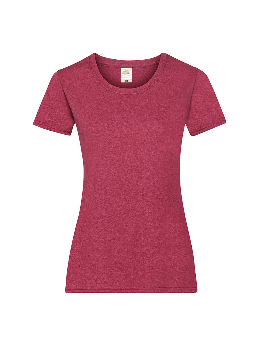 T-shirt rossa melange da personalizzare con logo o grafica. Ideale per abbigliamento promozionale e merchandising.
