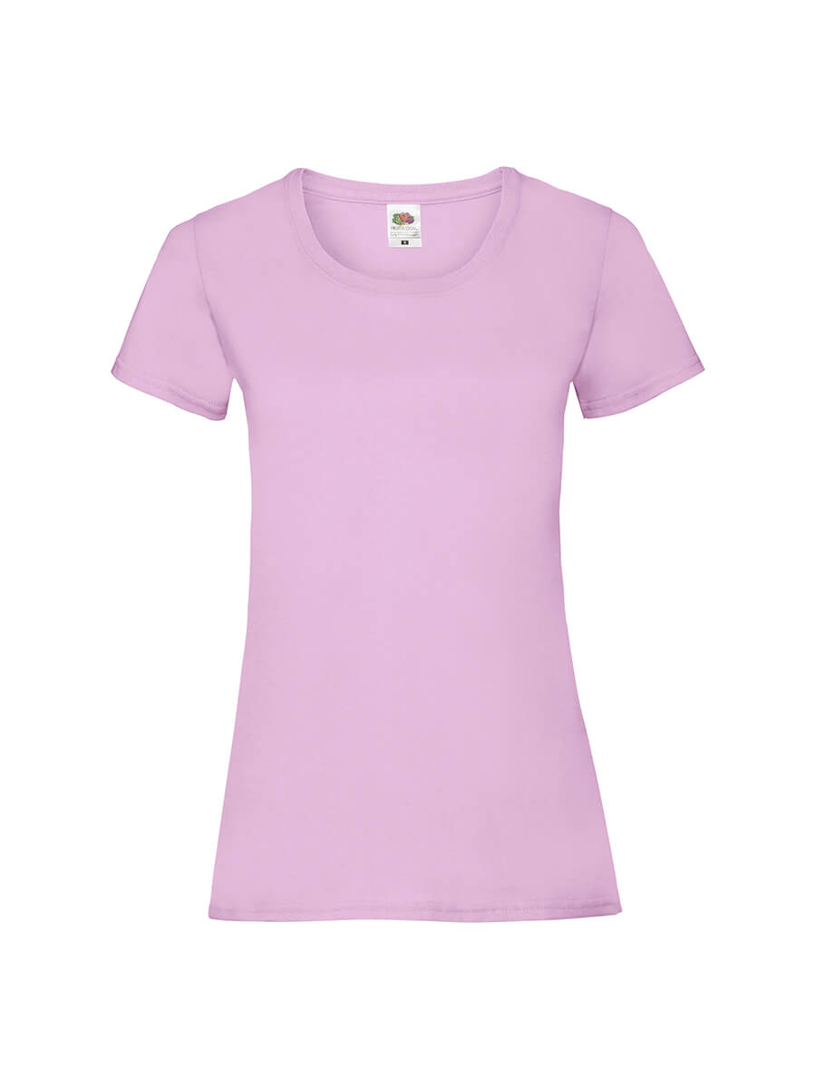 T-shirt donna color lavanda, ideale per stampa personalizzata con logo o grafica aziendale. Abbigliamento promozionale e merchandising.
