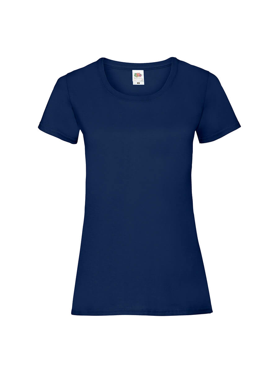 T-shirt blu navy da personalizzare con la tua grafica, ideale per abbigliamento promozionale e merchandising. Stampa online di alta qualità.