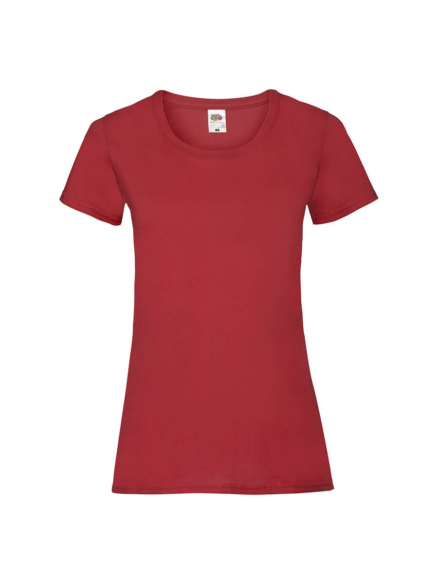 T-shirt rossa girocollo da personalizzare con la tua grafica. Ideale per abbigliamento promozionale e merchandising.