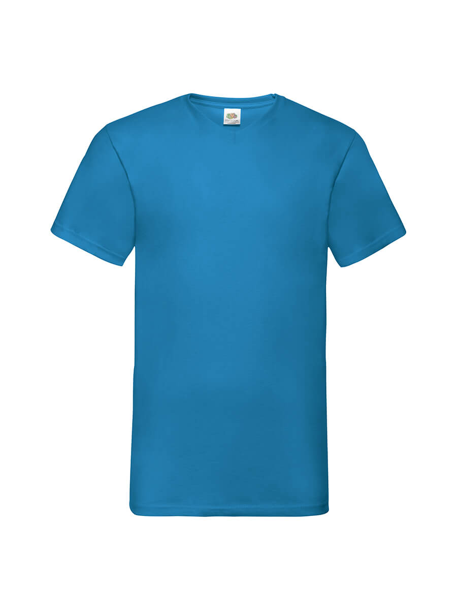 T-shirt blu elettrico girocollo, ideale per stampa logo o grafica personalizzata. Abbigliamento promozionale di alta qualità.