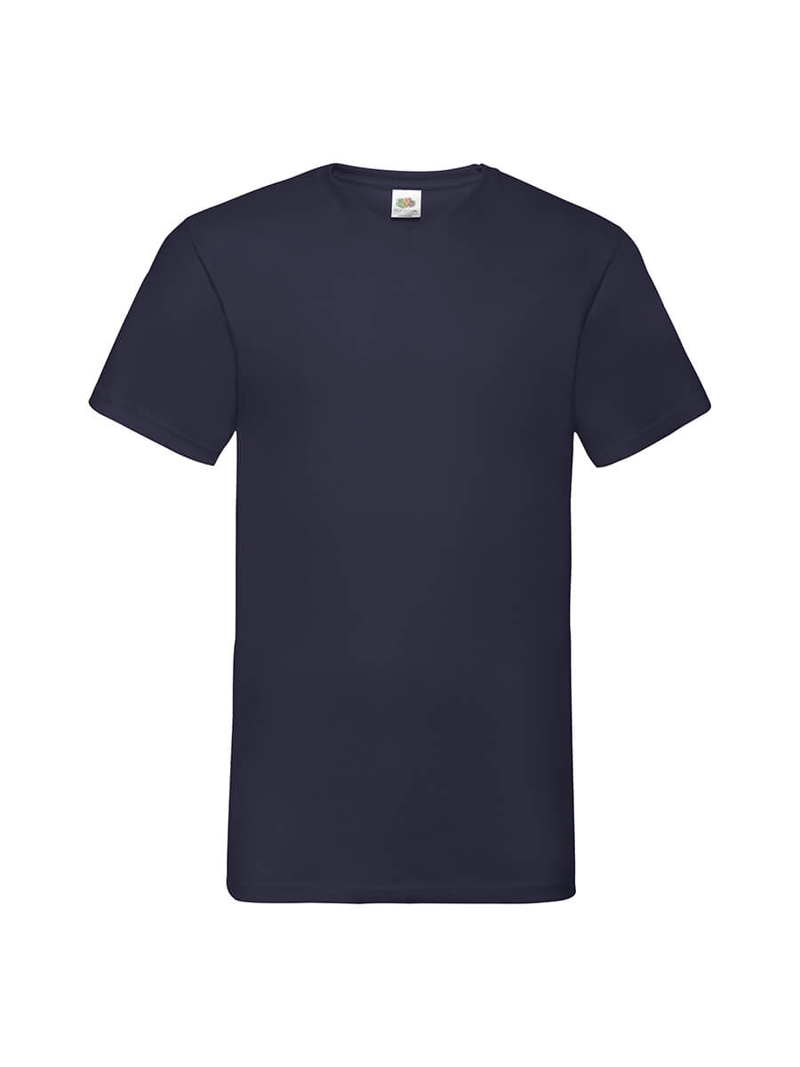 T-shirt blu scuro neutra, ideale per stampa logo o grafica personalizzata. Perfetta per abbigliamento promozionale e merchandising.