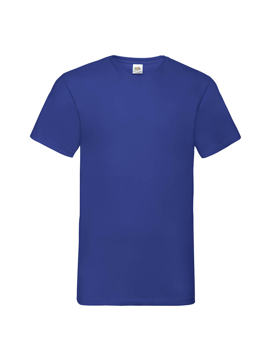 T-shirt blu royal da personalizzare con logo o grafica per abbigliamento promozionale e aziendale. Stampa digitale e serigrafica.