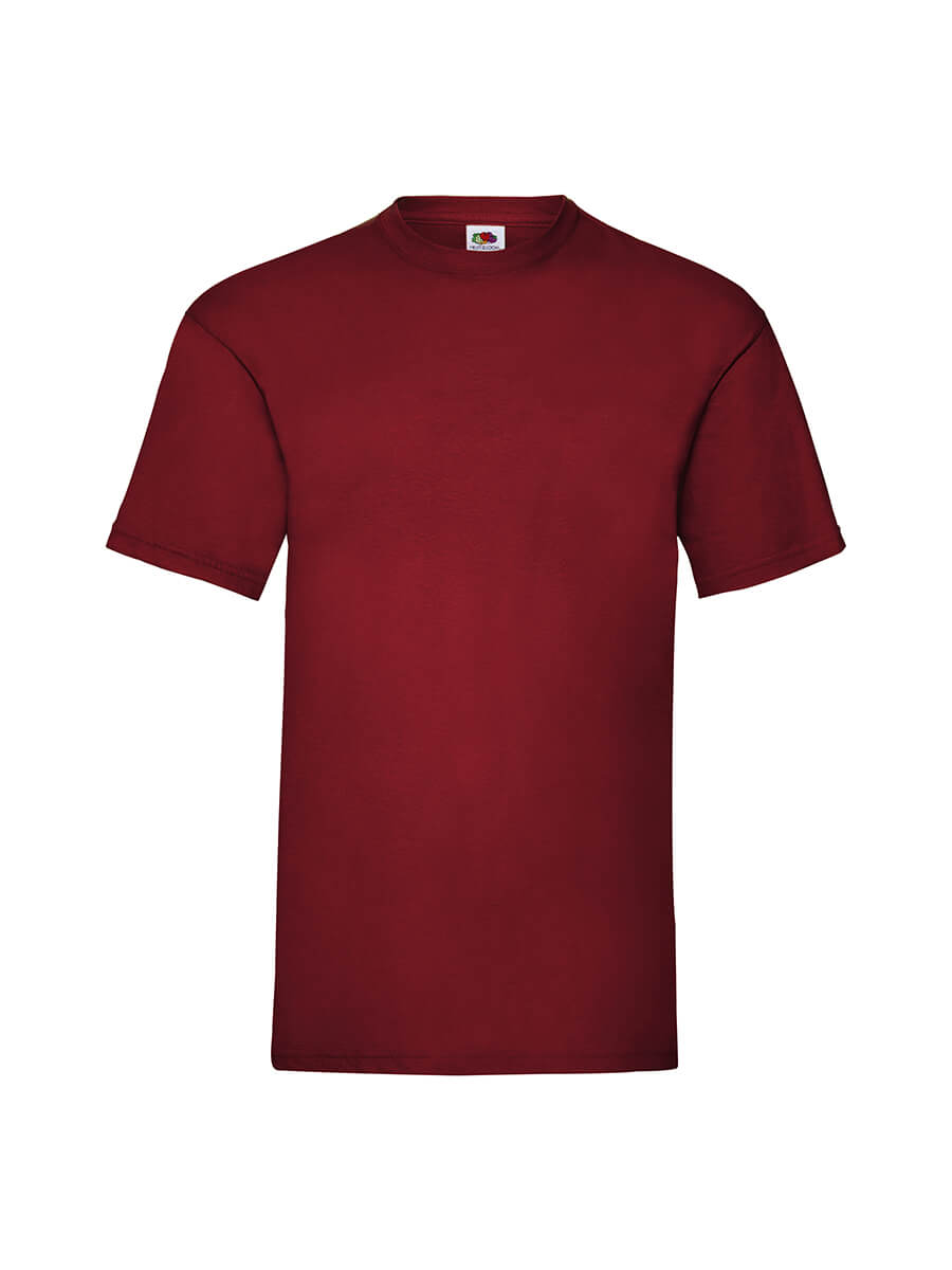Maglietta unisex a maniche corte colore rosso bordeaux, pronta per la stampa personalizzata del tuo logo o grafica.