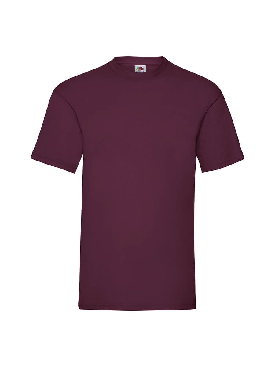 T-shirt bordeaux neutra, ideale per stampa logo o grafica personalizzata. Abbigliamento promozionale e aziendale.