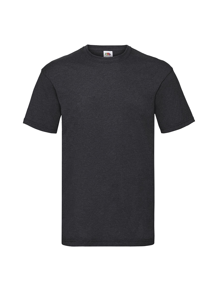 T-shirt grigio melange neutra, ideale per stampa personalizzata con logo o grafica aziendale. Abbigliamento promozionale di qualità.