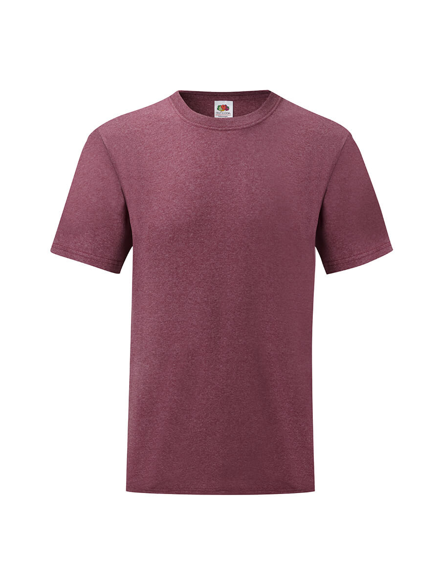 T-shirt bordeaux melange, ideale per stampa logo aziendale o grafica personalizzata. Abbigliamento promozionale online.