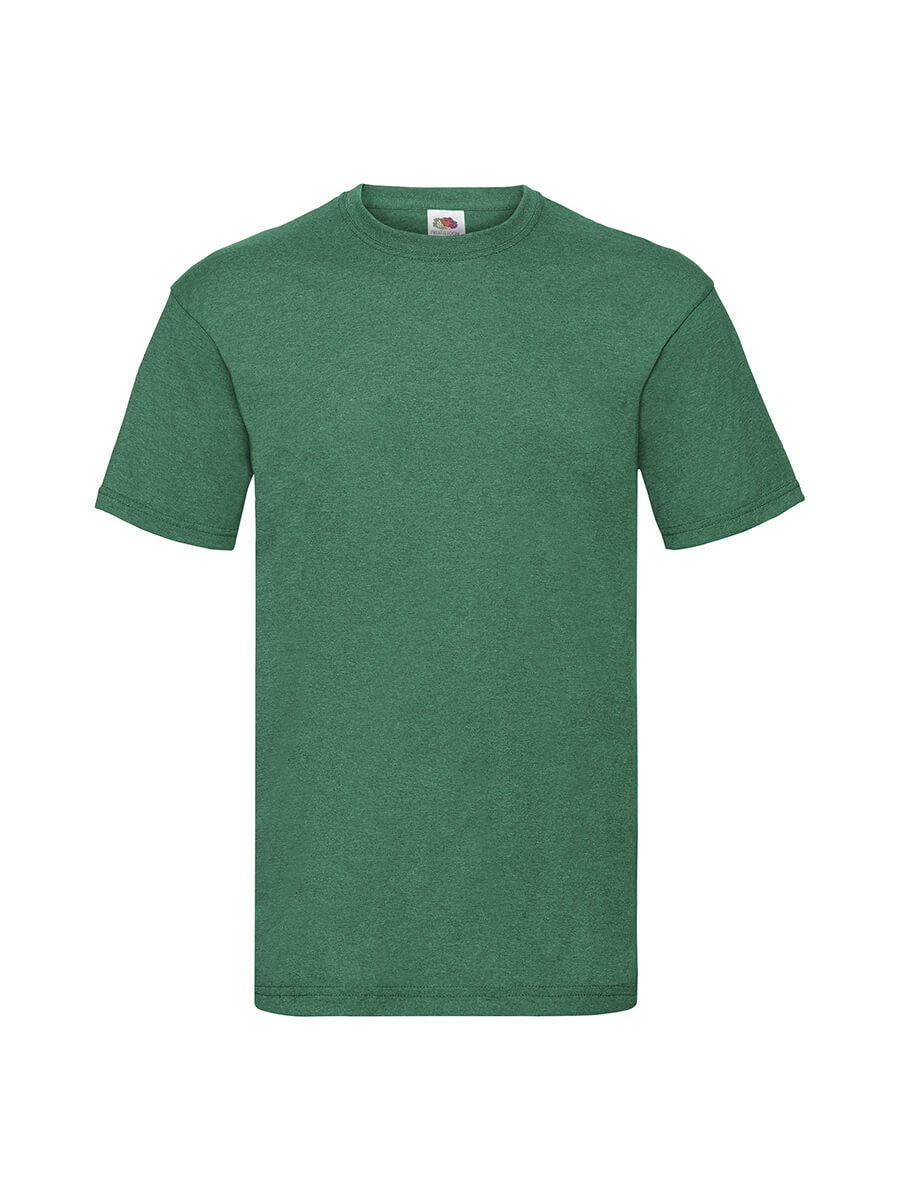 T-shirt verde girocollo, ideale per stampa personalizzata con logo o grafica aziendale. Abbigliamento promozionale di qualità.